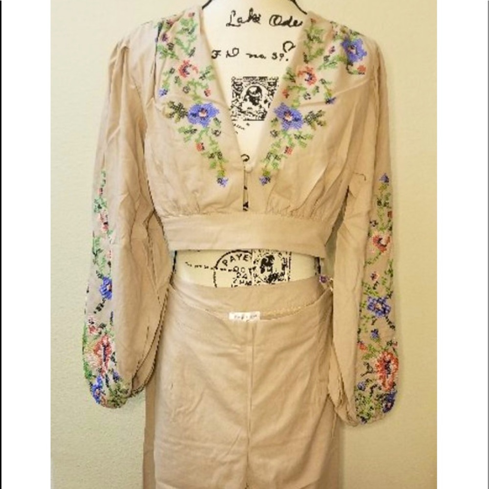 Hand made Beige 2 piece suit